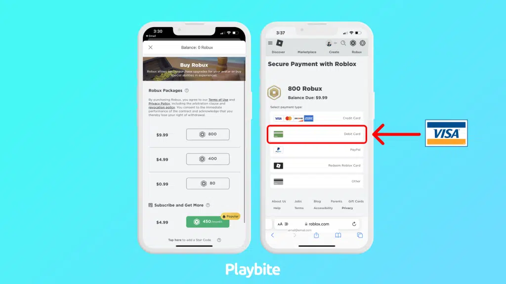 How To Buy Robux With a Visa Gift Card - Playbite